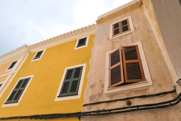 Windows Shutters Buildings Old Town Ciutadella Menorca Island Spain — Stock Photo, Image