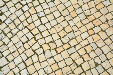 Tipik Lizbon kaldırımı kireçtaşından yapılmış arka plan.