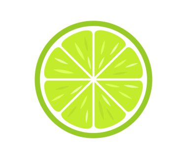 Yeşil turunçgil dilimi ikonu. Vektör illüstrasyonu.