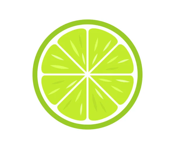 Zöld Citrusos Lime Szelet Ikon Vektorillusztráció — Stock Vector