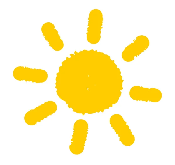 Sun Icon Painted Flat Design Summer Vector Illustration — Stock Vector