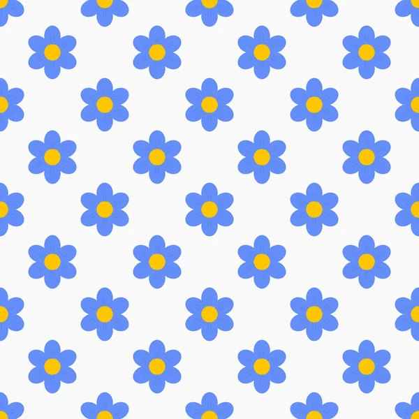 Niebieski Nie Zapomni Kwiatach Bez Szwu Ilustracja Wektora — Wektor stockowy