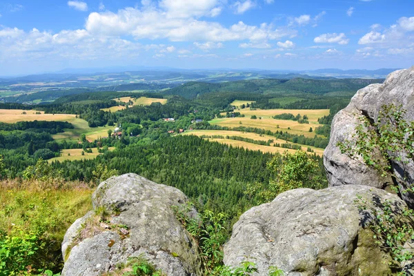 Landschap Van Szczeliniec Wielki Het Tafelgebergte Polen Nationaal Park Stolowe — Stockfoto