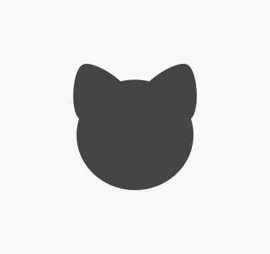 Kedi kafası simgesi. Vektör illüstrasyonu.