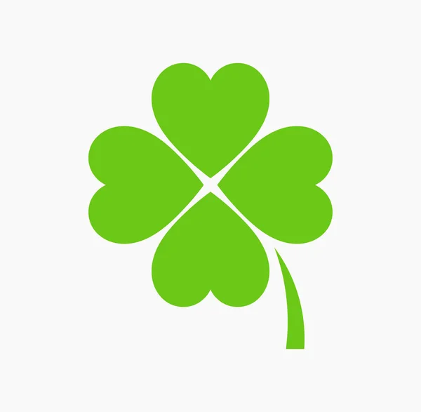 Four leaf green clover icon. St Patrick Day vector illustration.