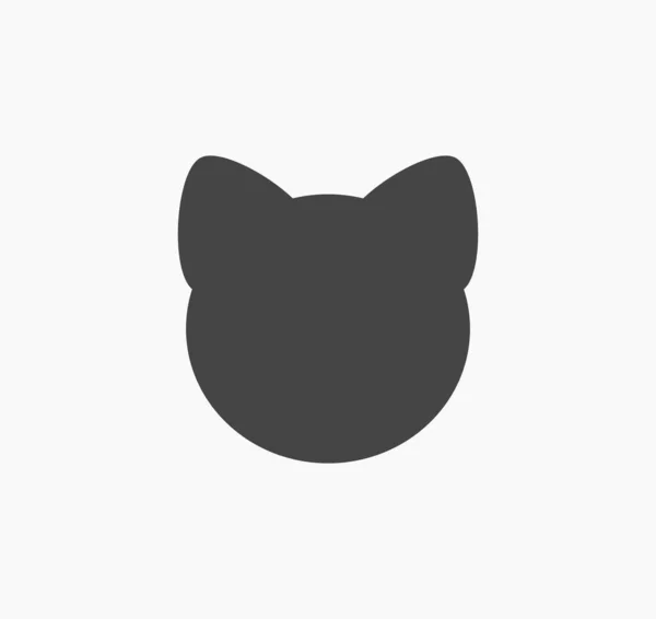 Cabeza Gato Icono Negro Ilustración Vectorial — Vector de stock