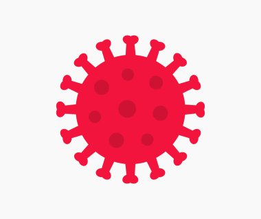 Coronavirus virüsü kırmızı model şekli. Vektör illüstrasyonu.