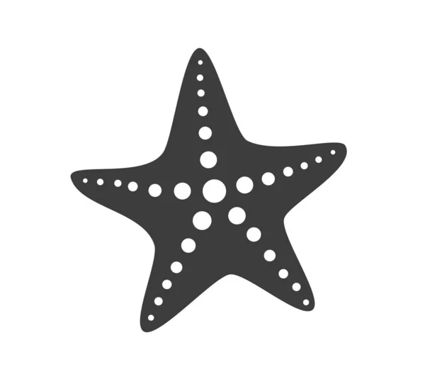 Estrella Mar Negra Icono Ilustración Vectorial — Vector de stock