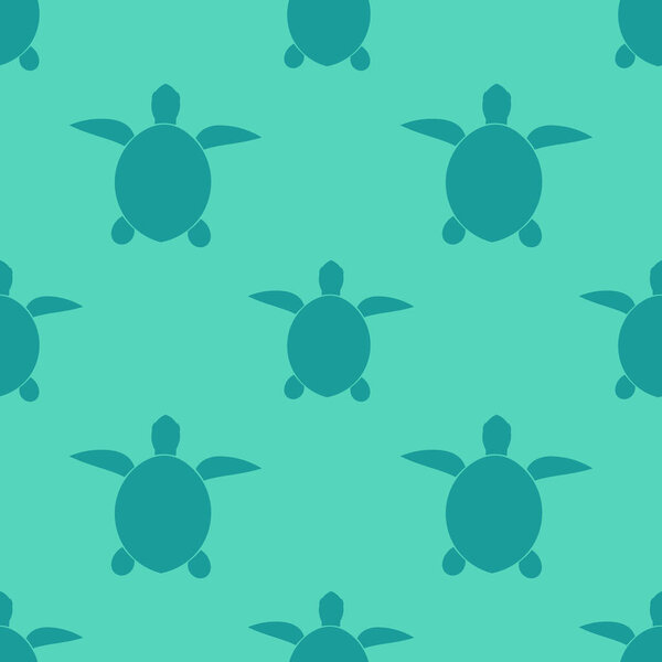 Морские черепахи под водой голубой плоский рисунок. Векторная иллюстрация
.