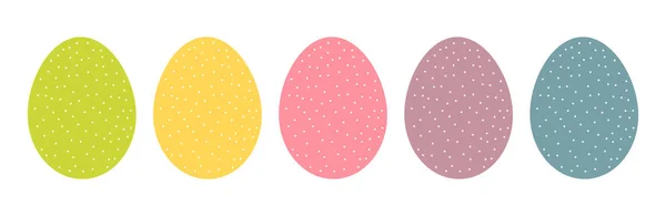 Oeufs Pâques Colorés Ensemble Illustration Vectorielle Design Plat — Image vectorielle