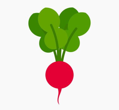 Kırmızı turp ikonu. Vektör illüstrasyonu.