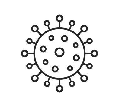 Coronavirus sembolik çizgi ikonu. Vektör illüstrasyonu.