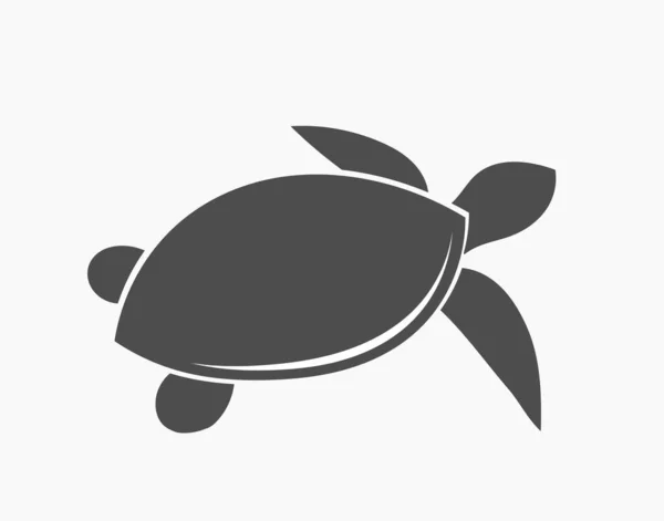 Icono Negro Tortuga Marina Ilustración Vectorial — Vector de stock