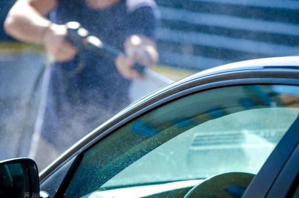 Man washing car concept Royalty Free Stock Photos