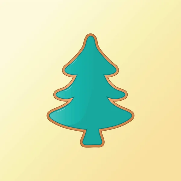Christmas tree cookie in vector — Stock Vector