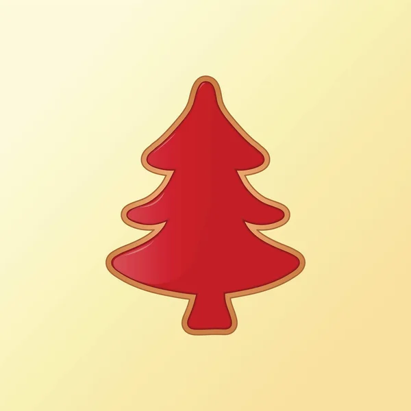 Biscoito de árvore de Natal no vetor —  Vetores de Stock