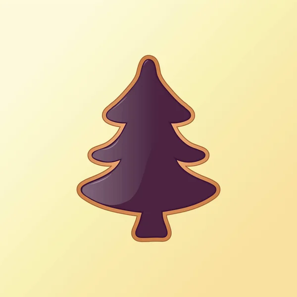 Galleta de árbol de Navidad en vector — Vector de stock