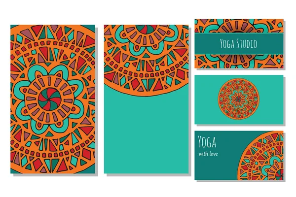 Plantilla de tarjeta de estudio Yoga — Vector de stock