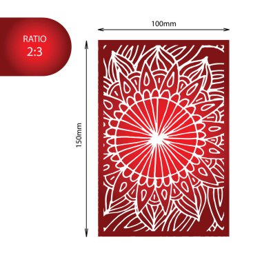 Lazer kesim için Mandala kartı