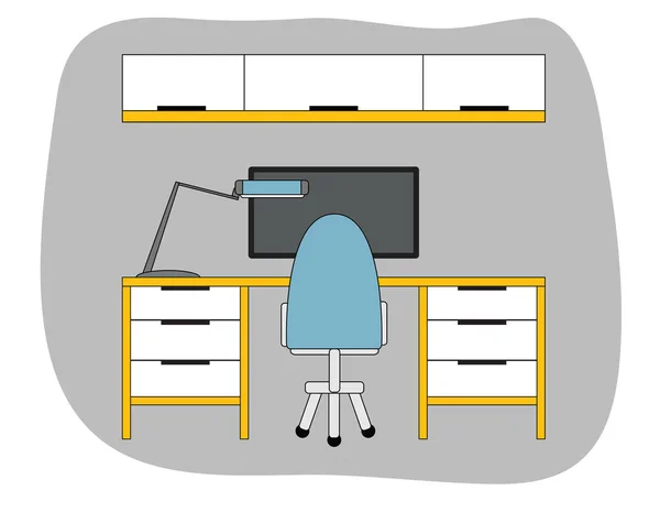 Workspace interior design — Stock Vector