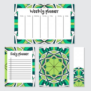 Mandala deseni ile haftalık ve günlük planlayıcısı