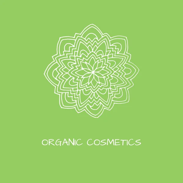 Organic cosmetics logo with mandala — Stock Vector