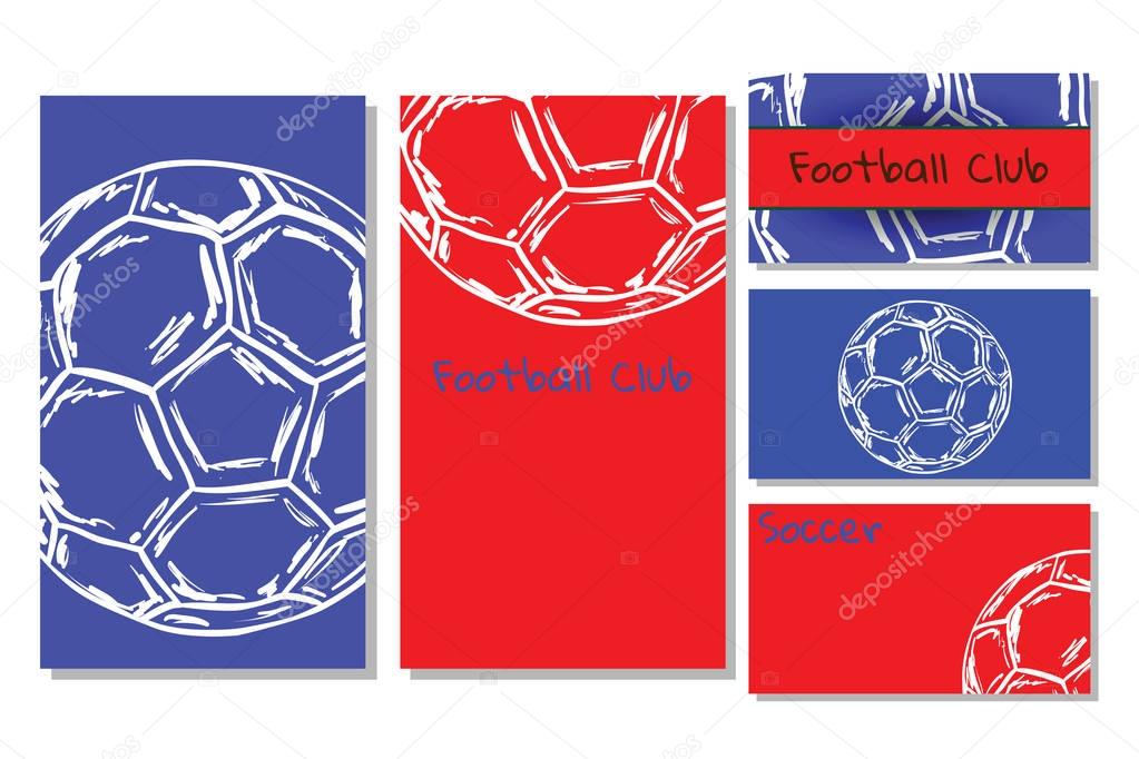 Soccer banners in hand drawn style 