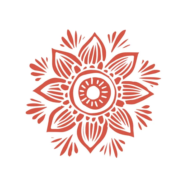Mandala virág a kézben készített stílus — Stock Vector