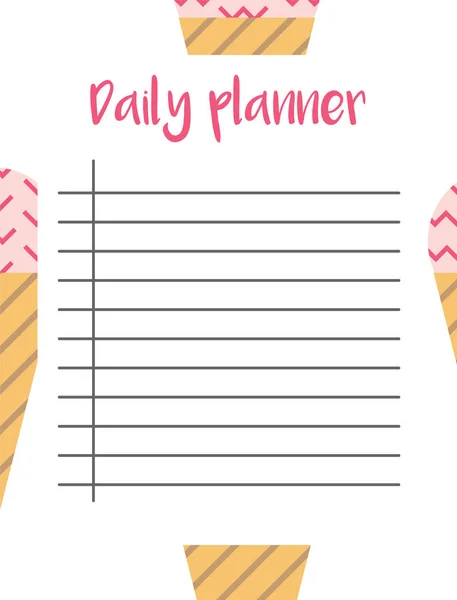 Daily planner in scandinavian style — Stock Vector