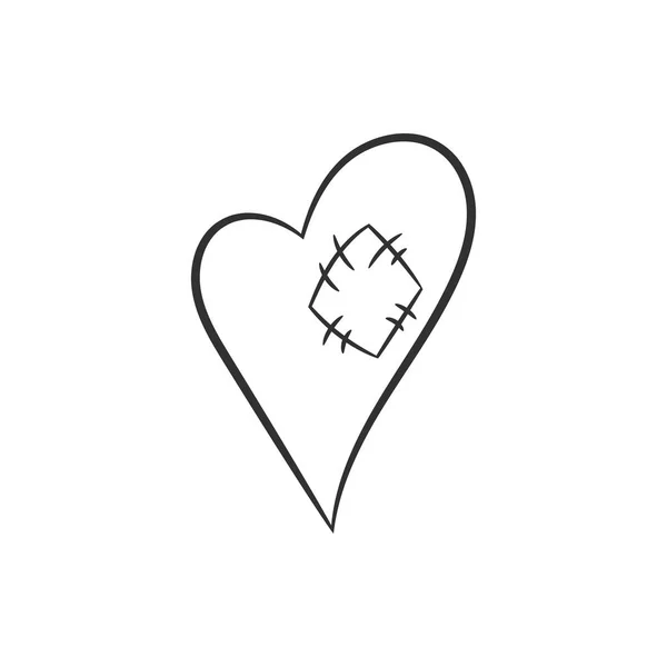 Corazón en estilo dibujado a mano — Vector de stock