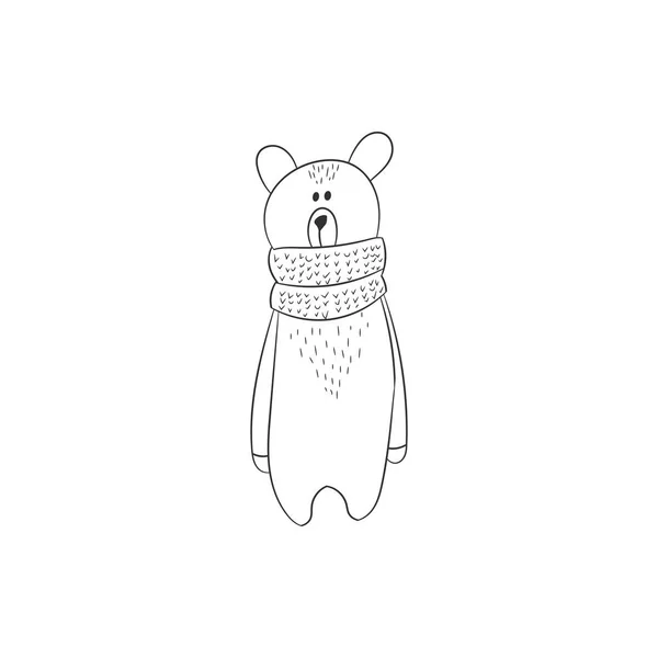 Orso in stile disegnato a mano — Vettoriale Stock