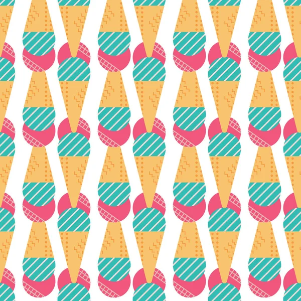 Crème glacée motif sans couture dans un style scandinave — Image vectorielle