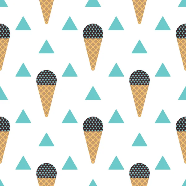 Ice-cream seamless pattern in scandinavian style — Stock Vector