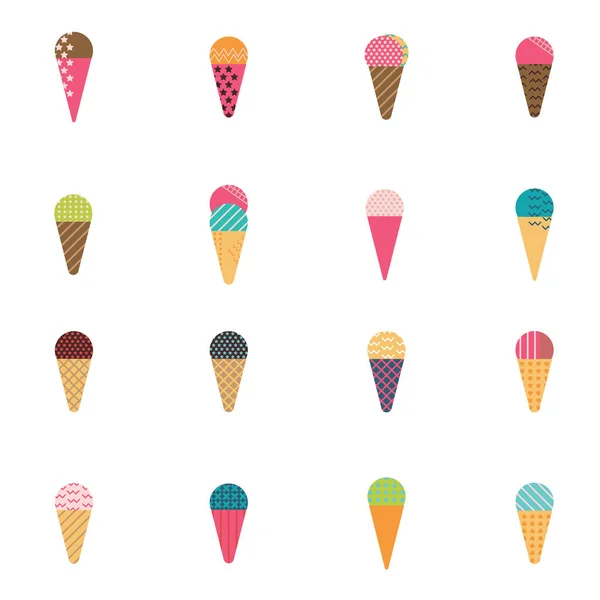 Ice-cream icons set in scandinavian style — Stock Vector