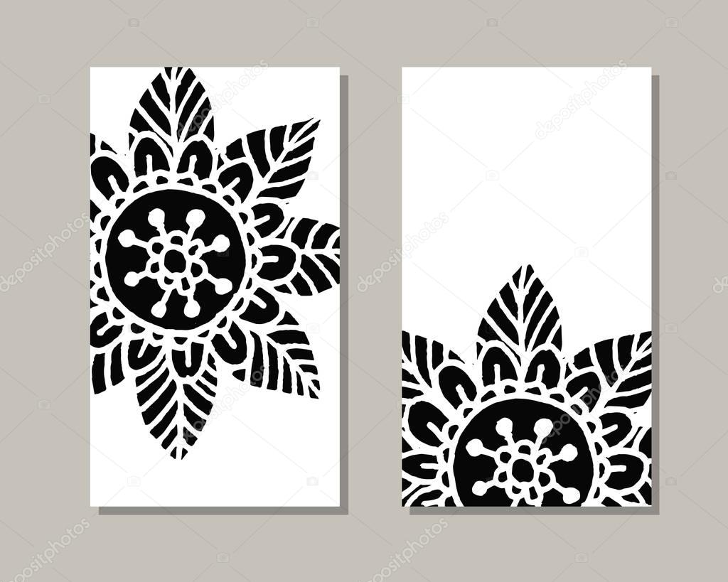 Cards template for spa salon. Beauty studio. Vector editable pattern with front and back side.