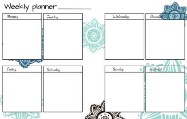 Çiçek Mandala ile haftalık planlayıcısı