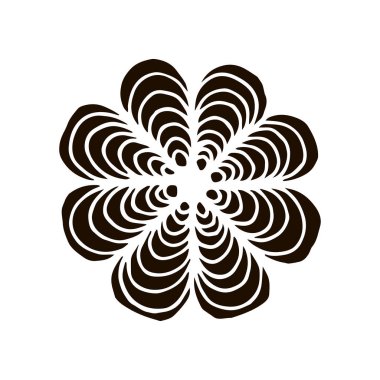 Çiçek mandala el tarzı çizilmiş