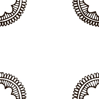 Çiçek mandala çerçeve el tarzı çizilmiş