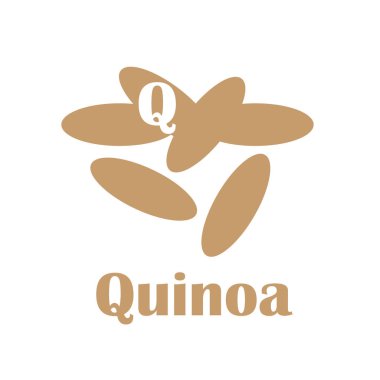 Çocuk alfabesi ile düz stil. Q - quinoa