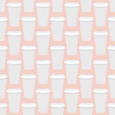 Kağıt bardak seamless modeli düz tarzı
