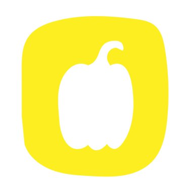 Düz stil simgesinde sarı biber.