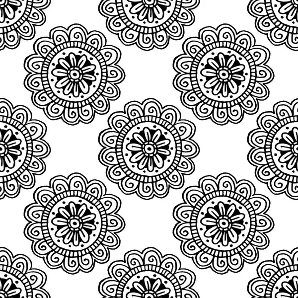 Çiçek mandala seamless modeli el tarzı çizilmiş