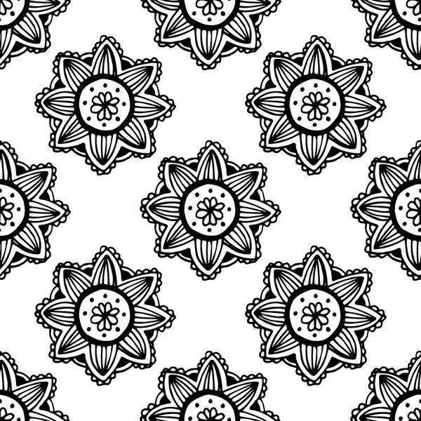 Çiçek mandala seamless modeli el tarzı çizilmiş