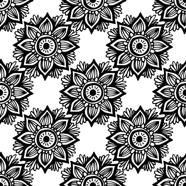 Çiçek mandala seamless modeli el tarzı çizilmiş