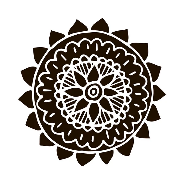 Mandala fiore in stile disegnato a mano — Vettoriale Stock