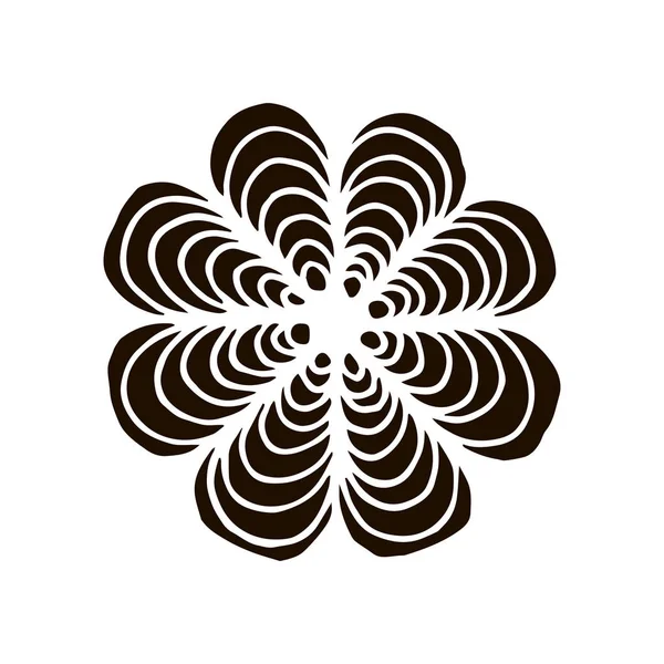 Çiçek mandala el tarzı çizilmiş