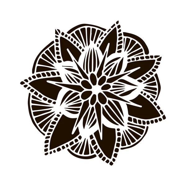 Mandala flor em estilo desenhado à mão —  Vetores de Stock