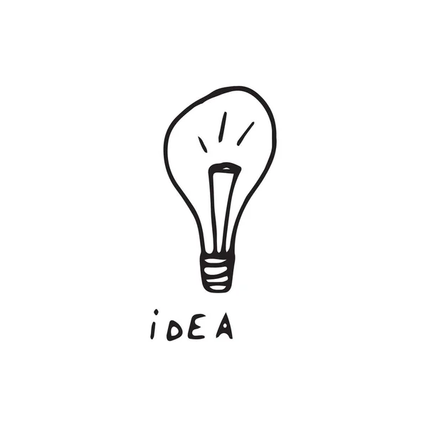 Ikona lampy w ręku rysowane stylu — Wektor stockowy