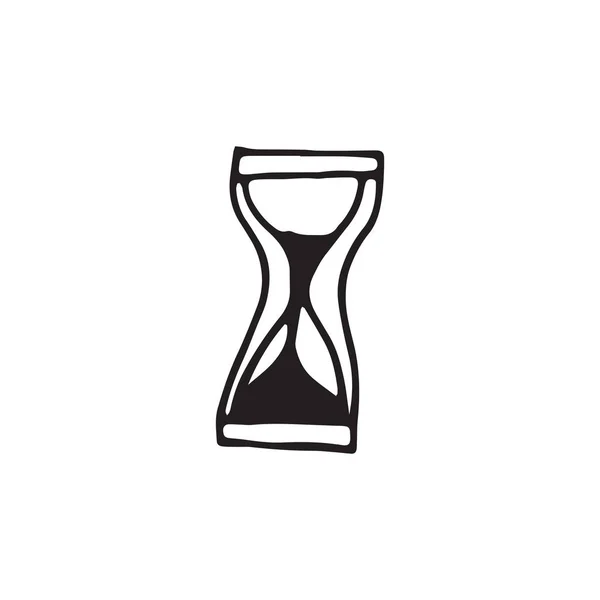 Icono de reloj de arena en estilo dibujado a mano — Vector de stock