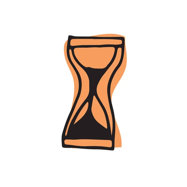 Icono de reloj de arena en estilo dibujado a mano — Vector de stock